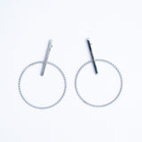Circle Dangle Earrings White Gold