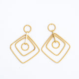 Square Dangle Earrings Gold