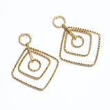 Square Dangle Earrings Gold