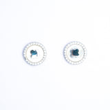 MOP Floral studs in White Gold
