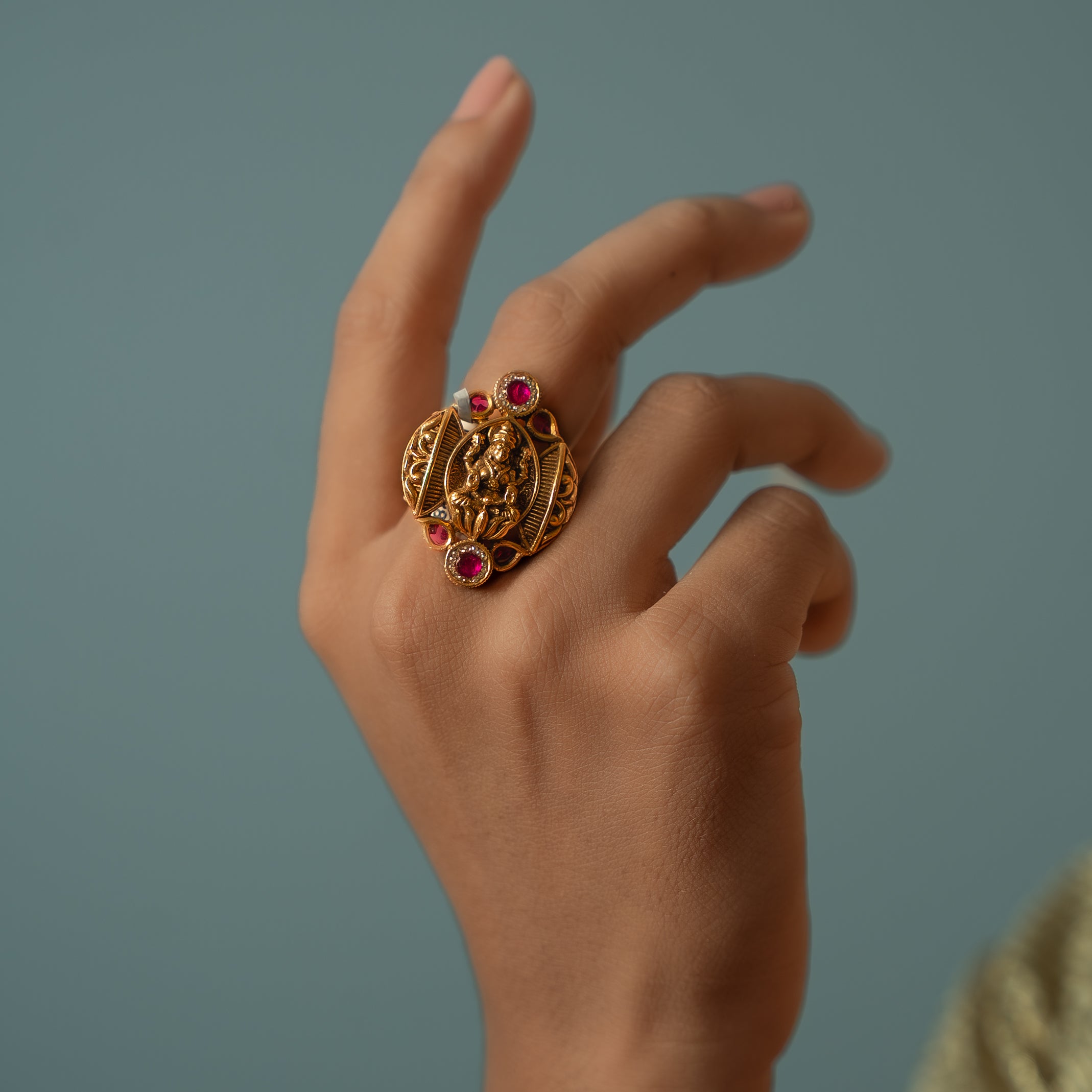 Mahalakshmi Lakshmi Devi Rings Deep Nakas Mahalakshmi With