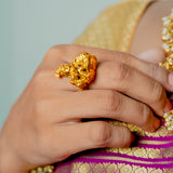 Deep Nakas Bala Krishna Ring 24kt Gold Polish