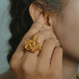 Deep Nakas Bala Krishna Ring 24kt Gold Polish