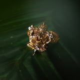 Deep Nakas Ganapathi Ring in 24kt Gold polish
