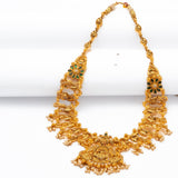 Deep Nakas Mahalakshmi  in Cz Studded With Green Kundan Short Necklace 24kt Gold Polish