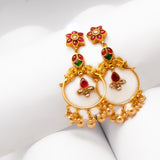 Parrot With pink kundan Chandbali Earrings 24kt Gold Polish