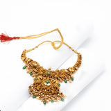 Deep Nakas Peacock With Pearl Neclace Kundan White And Red Ruby 24kt Gold polished