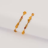 Deep Naka Pink White Ruby Peacock Bangles Kundan 24kt Gold polished