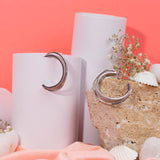 3 Layer Geometric Circle Earrings In White Gold