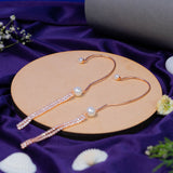 Pearl Ear cuff With 2Layer Dangling's In Rose Gold (5A)