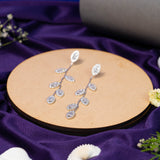 Leaf Droplets Earring In White Gold(5C)