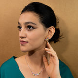 Multi Colour Stones With Droplets Chain In White Gold