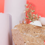 Baguette cut stud unisex rose gold