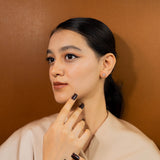 Baguette cut stud unisex rose gold