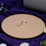Pearl with leaf earrings Rose Gold