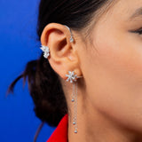 Turn all day Ear cuffs with Droplets white gold (11A)