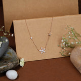 Sunflower rose gold pendant with chain