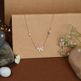 Sunflower rose gold pendant with chain