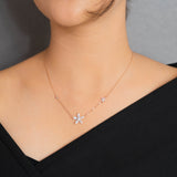 Sunflower rose gold pendant with chain