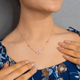 Sunflower rose gold pendant with chain