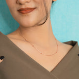Granulated Station Chain In Rose Gold