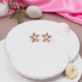 Diamond Blossom earrings In Rose Gold : Sparkling Floral Elegance