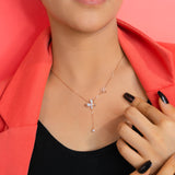Butterfly pendent chain in rose gold