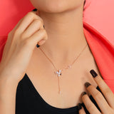 Butterfly pendent chain in rose gold