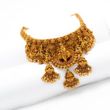 Deep Nakas Krishna With Pink Kundan Cz Short Necklace in 24kt Gold Polish