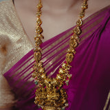 Deep Nakas Ganesha With Cz Studed Long Necklace in 24kt Gold Polish