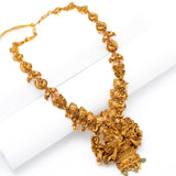 Deep Nakas Ganesha With Cz Studed Long Necklace in 24kt Gold Polish