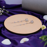 Flower Drop Earring Set In White Gold