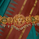 Deep Nakas Peacocks With Green Polkis Vaddanam 24kt Gold Polish