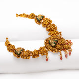 Deep Nakas Meenakari With Moissanite in Short Necklace Gold Polish