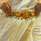 Deep Nakas Lakshmi With Polkis 24kt Gold Plated waistband/Vadiyanam