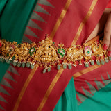 Deep Nakas Lakshmi With Polkis 24kt Gold Plated waistband/Vadiyanam