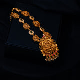 Padmavathi Necklace with Green stones in 24kt Antique Gold polish
