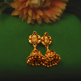 Deep Nakas Lakshmi With Red Kundan Gold Plated Jhumkas