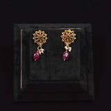 Deep Nakas Sunflower Studs in 24kt  Gold Polish