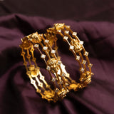 mahalaxmi bangles with cz stones 24kt gold polished