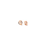 Diamond cut Circle With CZ Diamond studs in Rose Gold