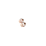 Diamond cut Circle With CZ Diamond studs in Rose Gold