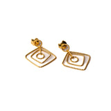 Square Dangle Earrings Gold