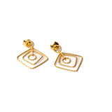 Square Dangle Earrings Gold