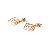 Square Dangle Earrings Gold