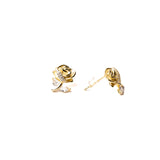 Elegant Rose Earring with Zircons - Gold