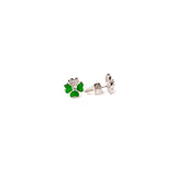 CZ Floral studs in White Gold