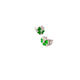 CZ Floral studs in White Gold