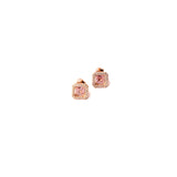 Pink Cubic Zirconia Stone Stud Earrings Rose gold