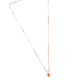 Korean Pink Peach Heart with Pendent in  Rose Gold